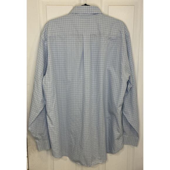Brooks Brothers Traditional Fit Non-Iron Shirt Large Blue White Check Polo BD - Picture 6 of 10